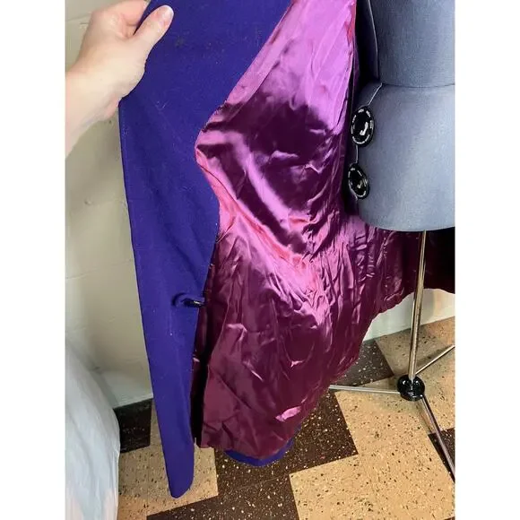 swing coat felted wool peter pan collar purple 1950s - Picture 9 of 9